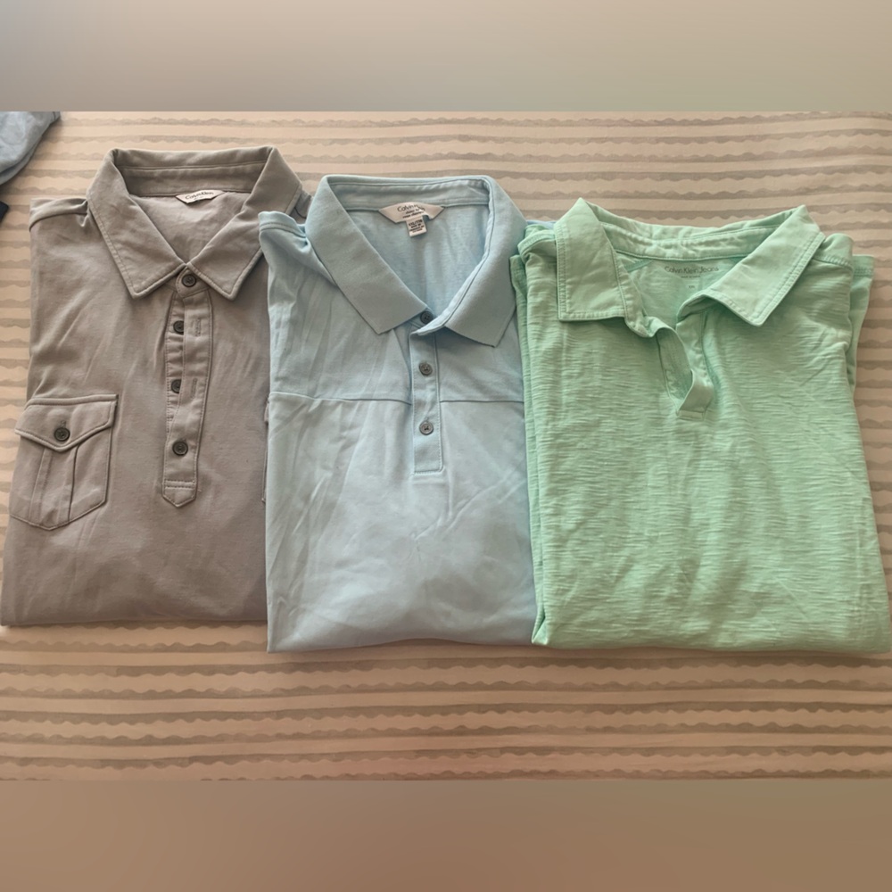 Men Calvin Klein Polo Shirt Multiple Colors Preowned Size XXL Lot 3